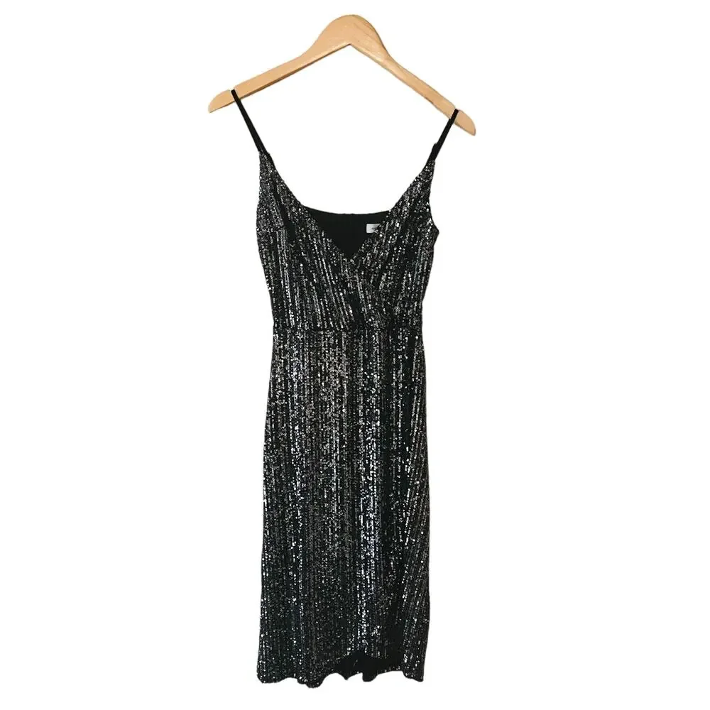 Cupcakes & Cashmere Joelle Sequin Tulip Dress Size XS Black - Picture 3 of 11